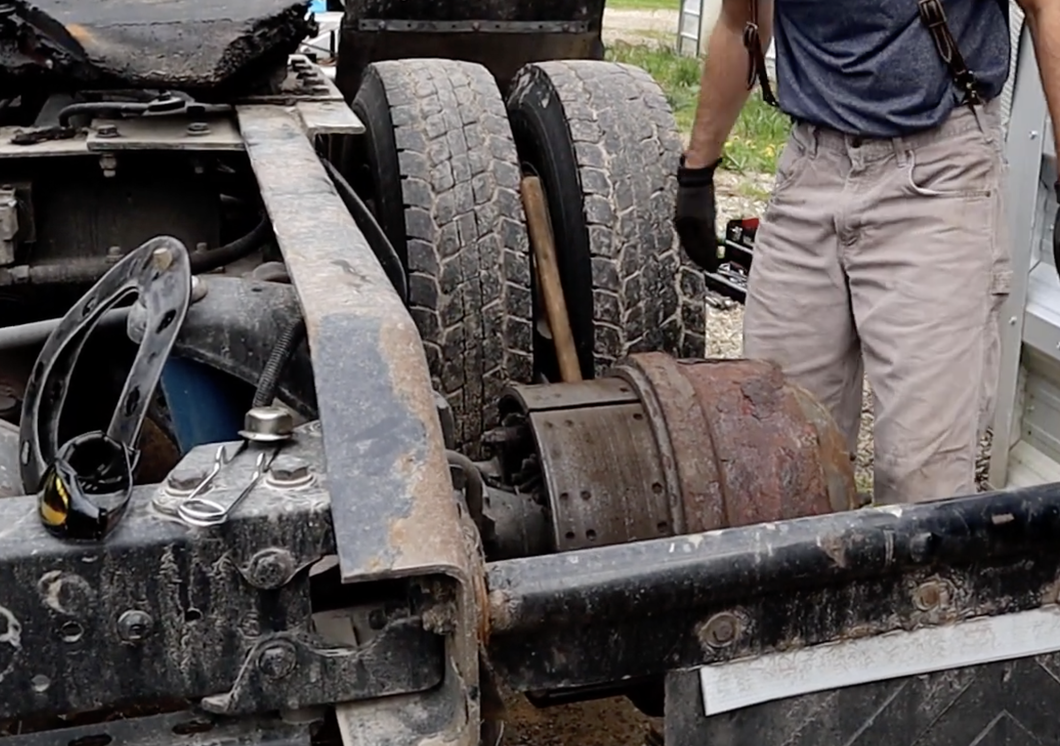 this image shows truck suspension repair in Dallas, TX