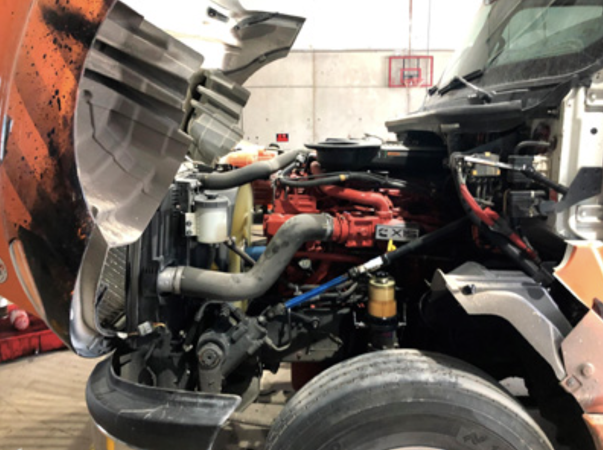 this image shows truck engine repair in Dallas, TX